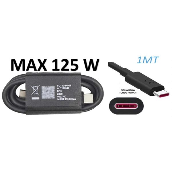 CABLE MOTOROLA USB TIPO C A TIPO C 6.5 A 125W SC18D24968