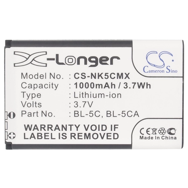 BATERIA CELULAR NOKIA 1100 1000MAH CS-NK5CMX