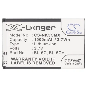 BATERIA CELULAR NOKIA 1100 1000MAH CS-NK5CMX