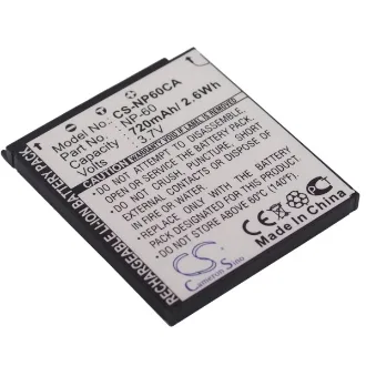 BATERÍA PARA CASIO NP-60, EXILIM ZOOM EX-Z19, 720MAH